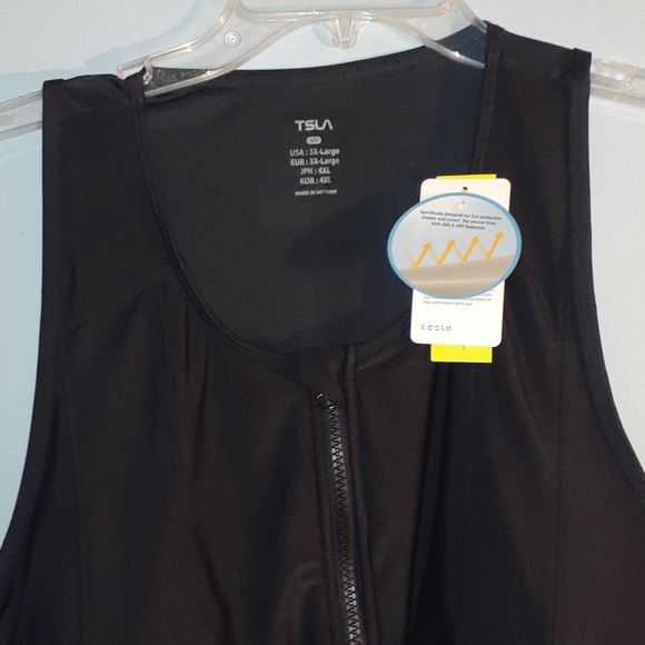 NWT Tsla Black Performance Tank Top Plus Size 3x - Picture 1 of 8